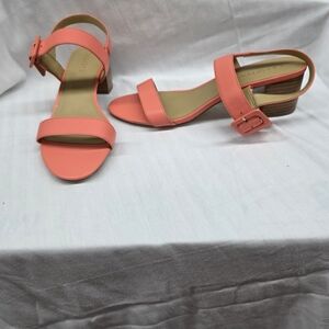Coral Mimi Leather Block Heel Sandals